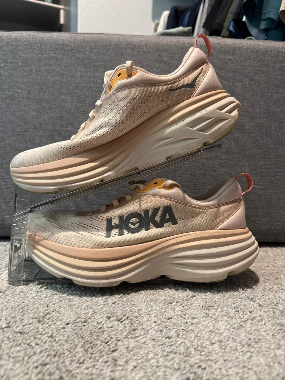 HOKA Bondi 8 Women’s Size 10B Running Shoes Cream Vanilla